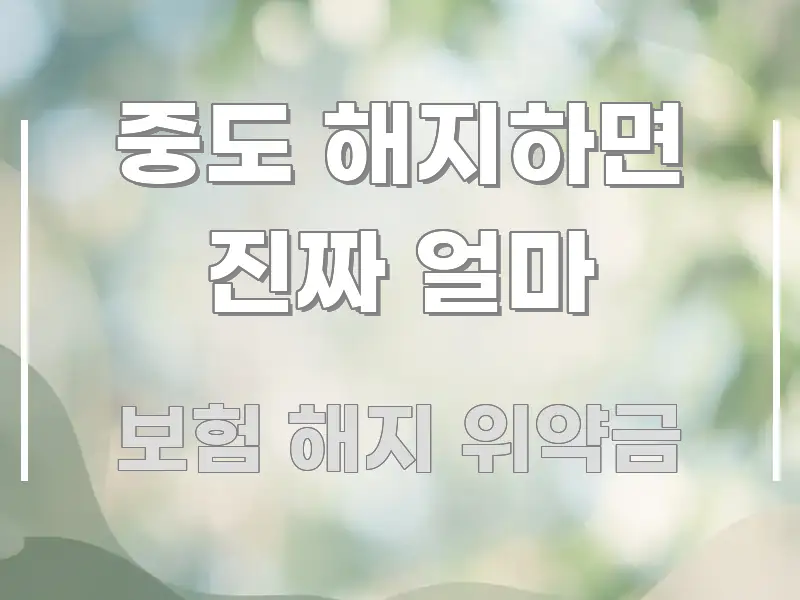 중도 해지하면 진짜 얼마 깔끔하게 정리된 심플 타이포그래피 표지 - 글 흐름을 돕는 시각 자료