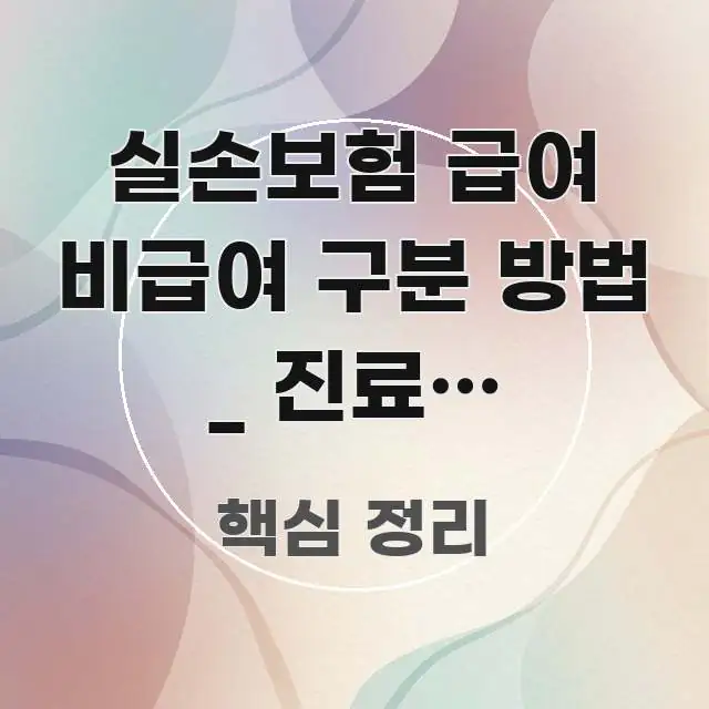 실손보험 급여 비급여 구분 방법 _ 진료비 명세서에서 전문가가 선별한 정보 전달형 표지 이미지 - 본문 내용과 연관된 이미지