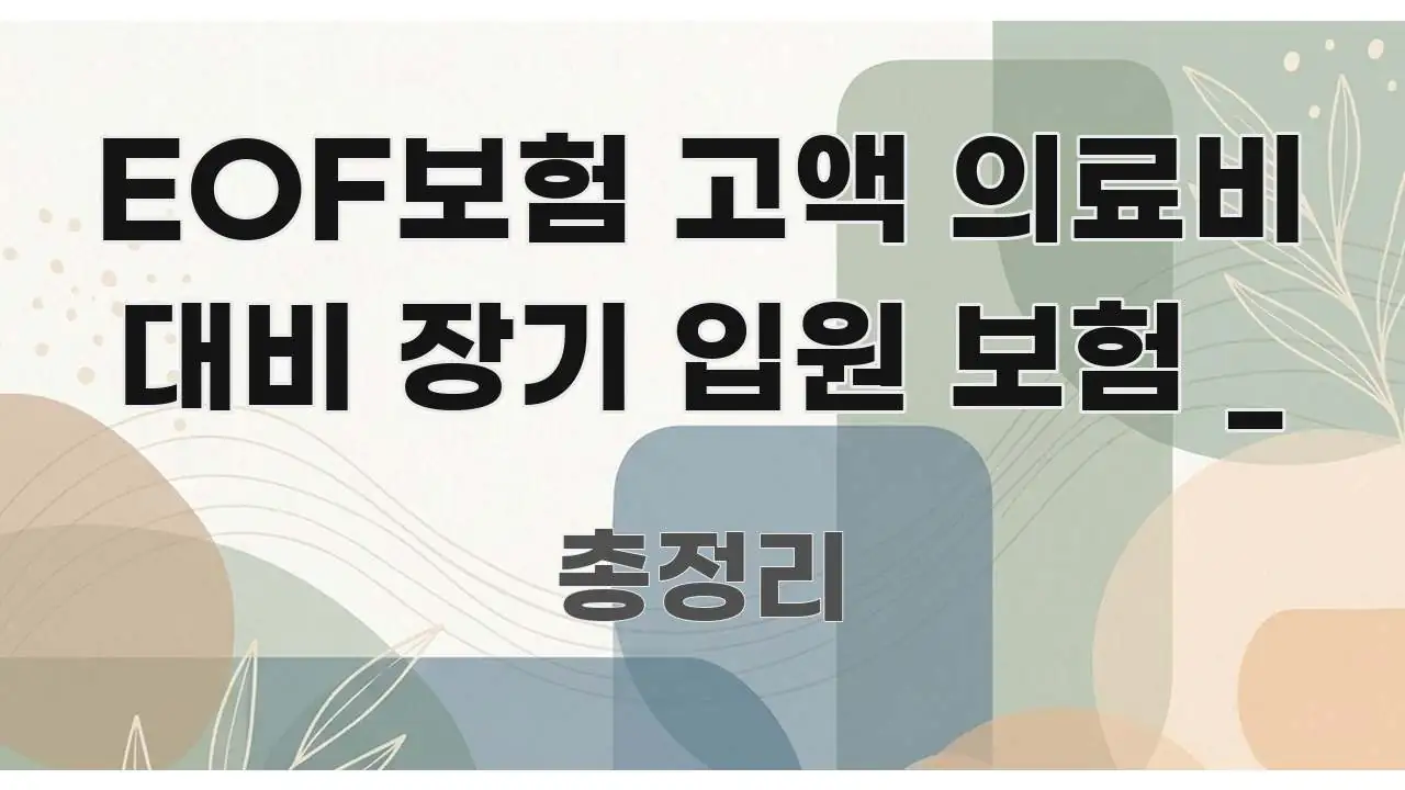 EOF보험 고액 의료비 대비 장기 입원 보험 _ 중요 내용만 뽑은 모던 카드뉴스 디자인