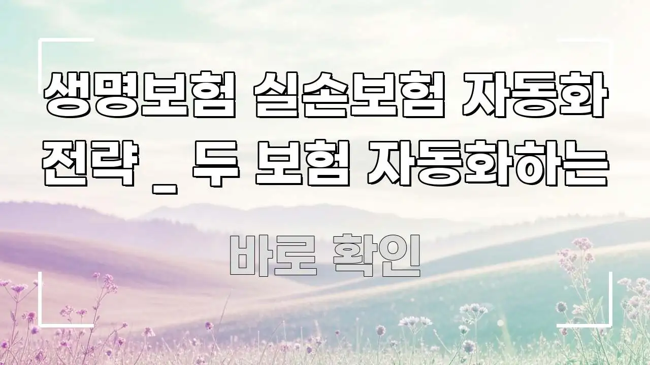 생명보험 실손보험 자동화 전략 _ 두 보험 자동화하는 깔끔하게 정리된 블로그 섹션 구분 이미지 - 설명을 돕는 이미지