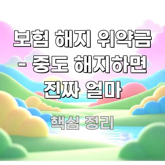 보험 해지 위약금 - 중도 해지하면 진짜 얼마 명확하게 정리된 텍스트 포스터 이미지 - 독자 이해를 위한 이미지