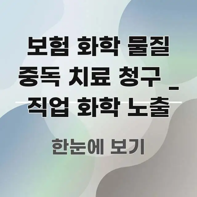 보험 화학 물질 중독 치료 청구 _ 직업 화학 노출 핵심 정보를 압축한 모던 카드뉴스 디자인