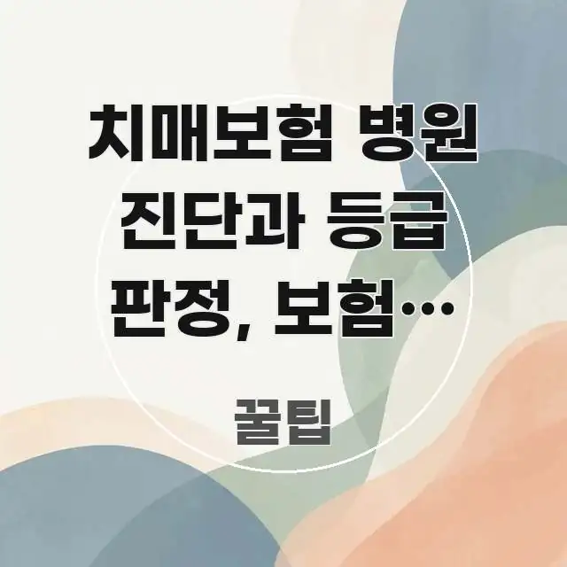 치매보험 병원 진단과 등급 판정, 보험금 청구에서 명확하게 정리된 심플 타이포그래피 표지