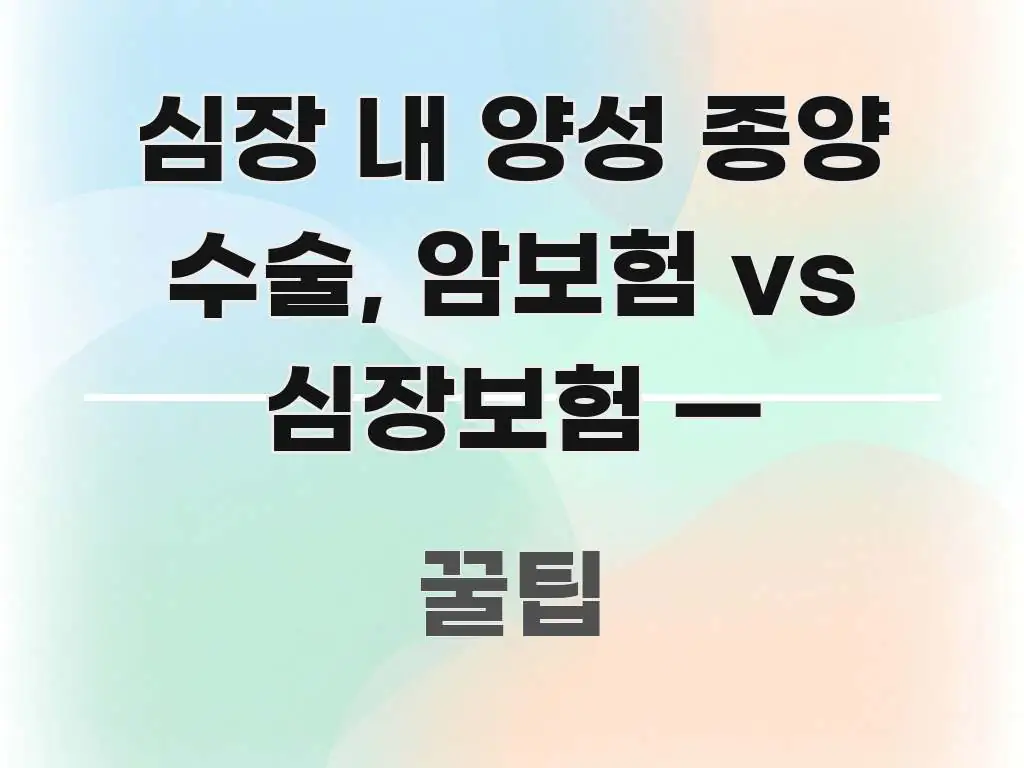 심장 내 양성 종양 수술, 암보험 vs 심장보험 — 가독성 높게 정리한 글 소개 썸네일 이미지 - 설명을 돕는 이미지