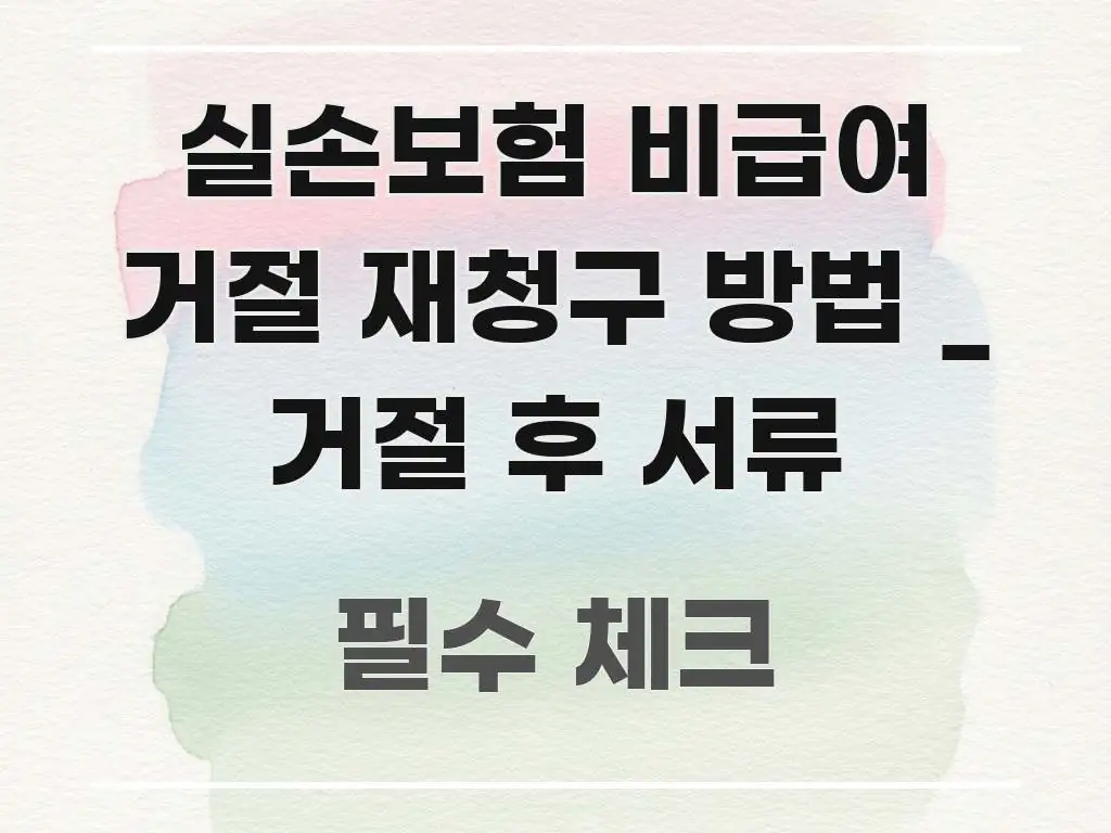 실손보험 비급여 거절 재청구 방법 _ 거절 후 서류 한눈에 들어오는 정보 요약 인포그래픽 이미지 - 가독성을 높이는 이미지