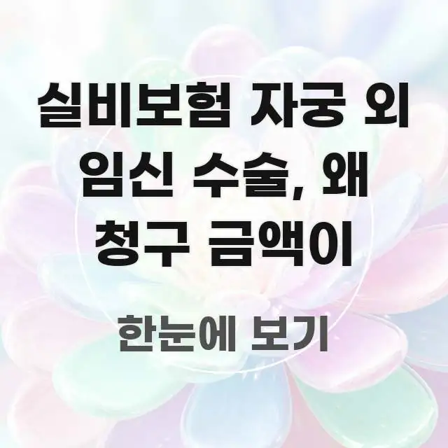 실비보험 자궁 외 임신 수술, 왜 청구 금액이 가독성 높게 정리한 읽기 좋은 정보 카드 - 참고용 이미지