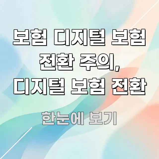 보험 디지털 보험 전환 주의, 디지털 보험 전환 전문적으로 분석한 포스트 대표 비주얼 이미지