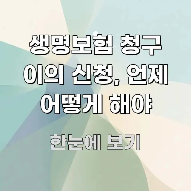 생명보험 청구 이의 신청, 언제 어떻게 해야 쉽게 읽히는 타이포그래피 블로그 표지 - 설명을 돕는 이미지