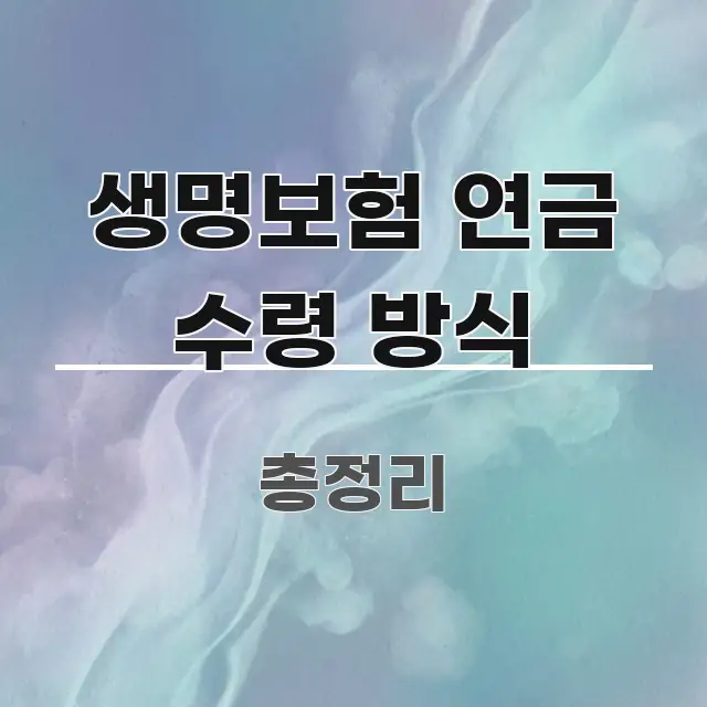 생명보험 연금 수령 방식 한 번에 이해되는 텍스트 중심 디자인 표지