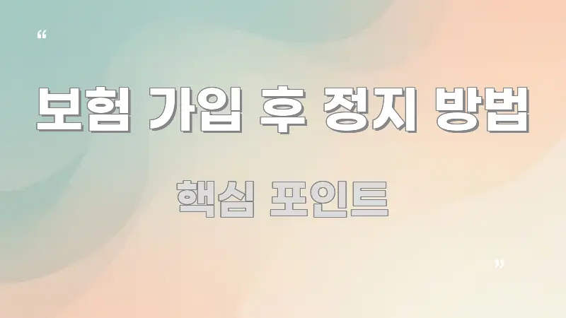 보험 가입 후 정지 방법 바로 활용 가능한 블로그 헤더 이미지
