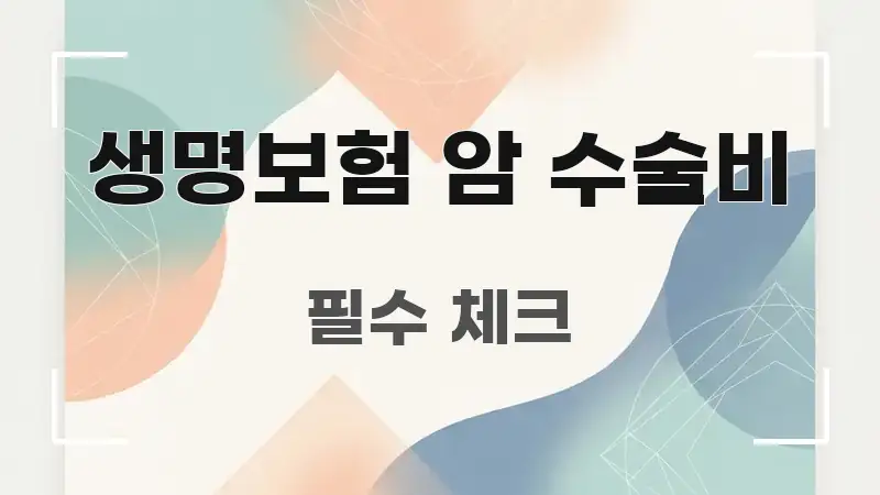 생명보험 암 수술비 스마트하게 정리된 정보 카드 디자인 이미지