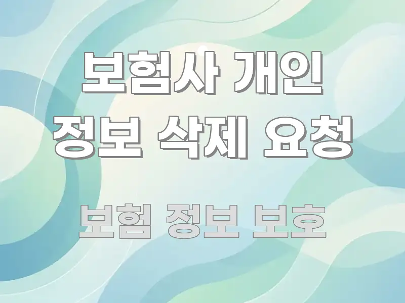 보험사 개인 정보 삭제 요청 실생활에 도움되는 콘텐츠 요약 표지 이미지 - 내용 요약을 위한 이미지