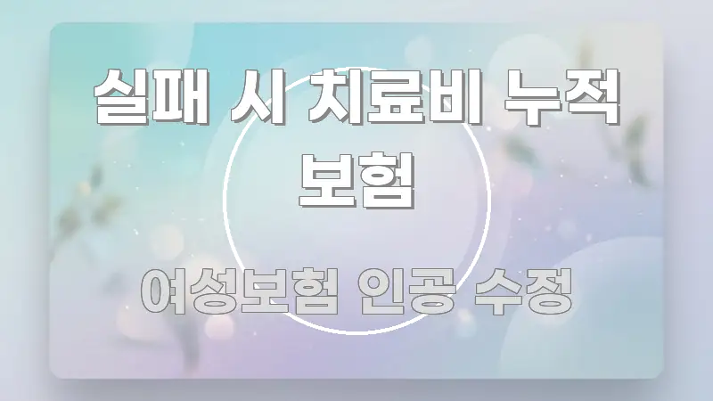 실패 시 치료비 누적 보험 핵심만 담은 가독성 높은 정보 이미지 - 참고용 이미지