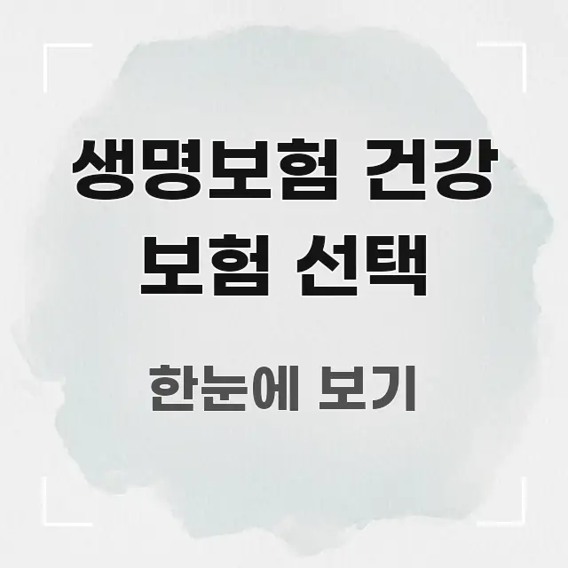 생명보험 건강 보험 선택 주요 포인트를 요약한 핵심 정리 썸네일 이미지 - 참고용 이미지