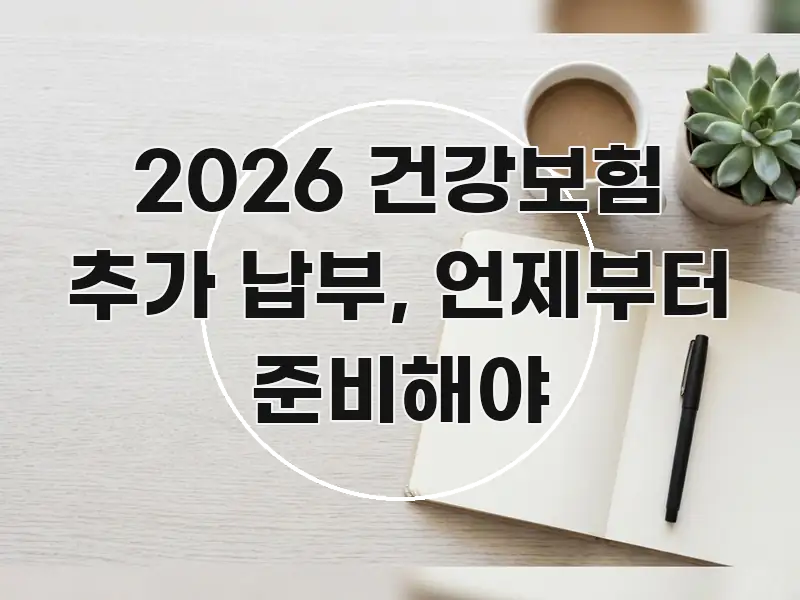 2026 건강보험 추가 납부, 언제부터 준비해야 카드뉴스 표지 2026 건강보험 추가 납부, 언제부터 준비해야 핵심 키워드 중심의 블로그 포스트 커버 이미지 - 내용 요약을 위한 이미지