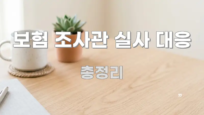 보험 조사관 실사 대응 꼭 알아야 할 정보를 담은 읽기 좋은 정보 카드