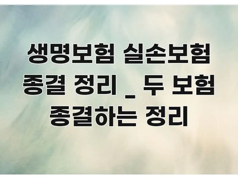 생명보험 실손보험 종결 정리 _ 두 보험 종결하는 정리 이해하기 쉬운 정보 전달형 표지 이미지 - 글 흐름을 돕는 시각 자료