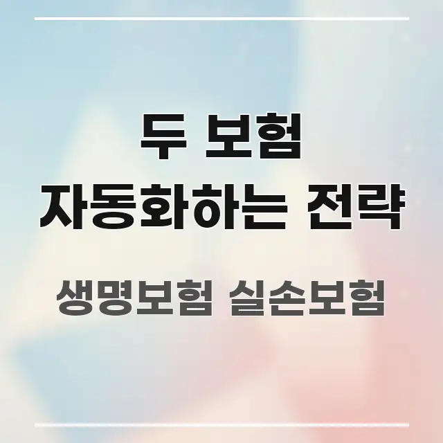 두 보험 자동화하는 전략 명확하게 정리된 핵심 요약 디자인 카드 - 본문 내용과 연관된 이미지