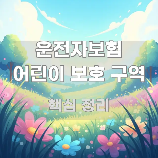 운전자보험 어린이 보호 구역 가독성 높게 정리한 스마트 정보 카드 - 독자 이해를 위한 이미지