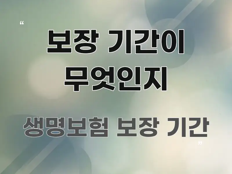보장 기간이 무엇인지 중요 내용만 뽑은 정보 카드 디자인 이미지 - 글 흐름을 돕는 시각 자료