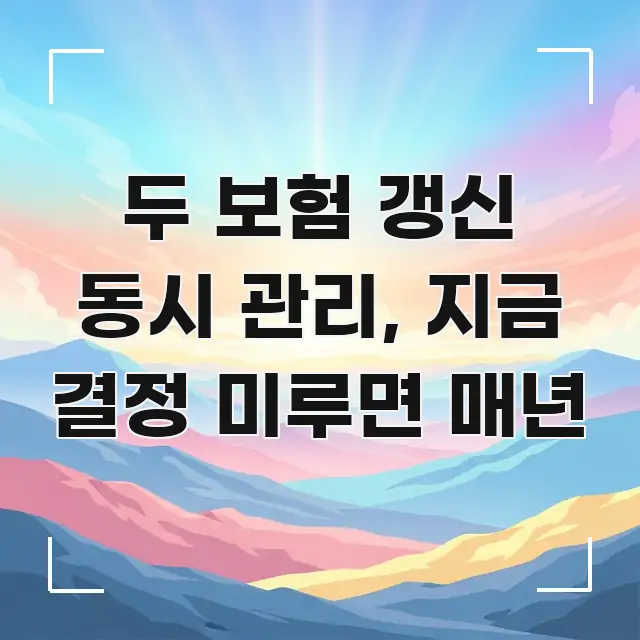 두 보험 갱신 동시 관리, 지금 결정 미루면 매년 한눈에 들어오는 블로그 섹션 구분 이미지 - 내용 요약을 위한 이미지