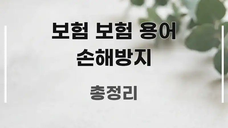 보험 보험 용어 손해방지 꼼꼼하게 정리된 가독성 높은 정보 이미지 - 본문 내용과 연관된 이미지