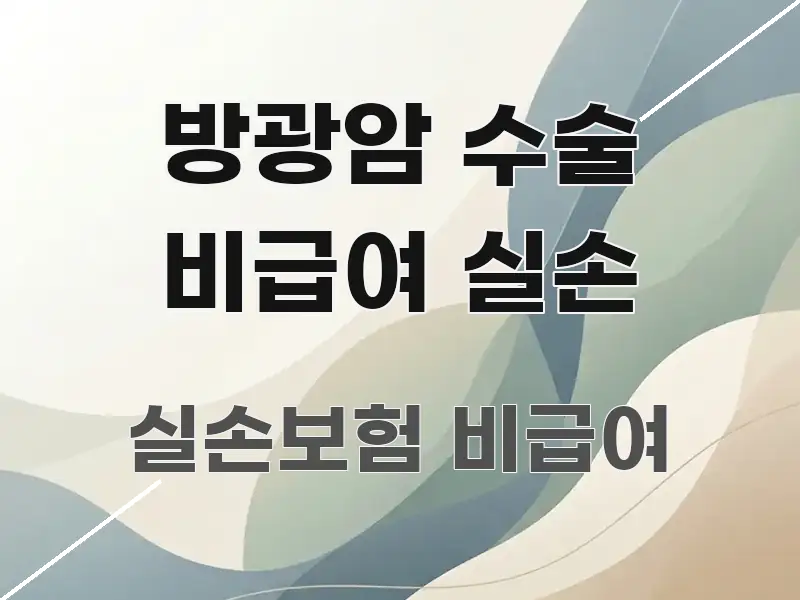 방광암 수술 비급여 실손 빠르게 이해할 수 있는 정보 정리 카드 이미지
