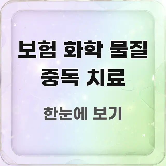 보험 화학 물질 중독 치료 이해하기 쉬운 텍스트 기반 블로그 이미지 - 활용 예시 이미지