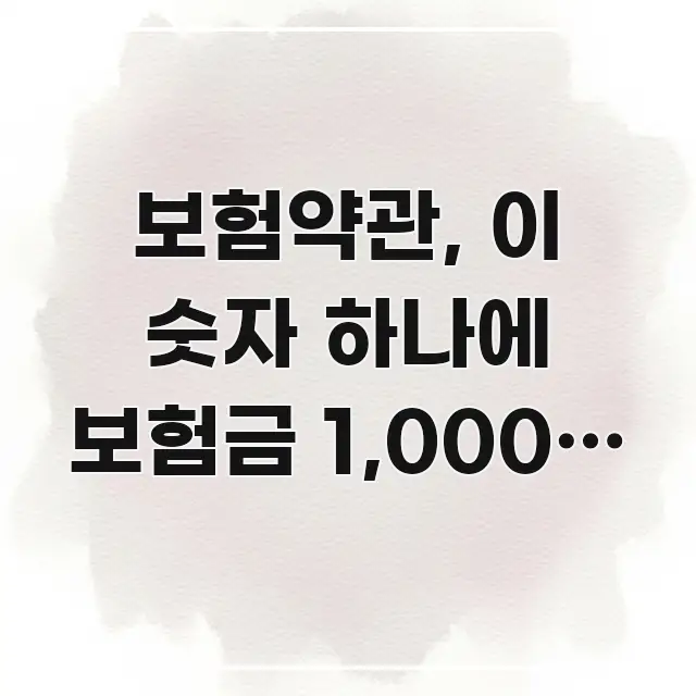 보험약관, 이 숫자 하나에 보험금 1,000만 원이 카드뉴스 표지 보험약관, 이 숫자 하나에 보험금 1,000만 원이 흐름을 잡아주는 포스트 대표 비주얼 이미지 - 글 흐름을 돕는 시각 자료