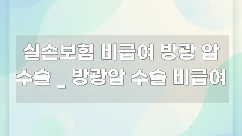 실손보험 비급여 방광 암 수술 _ 방광암 수술 비급여 주요 흐름을 설명한 읽기 좋은 정보 카드 - 독자 이해를 위한 이미지