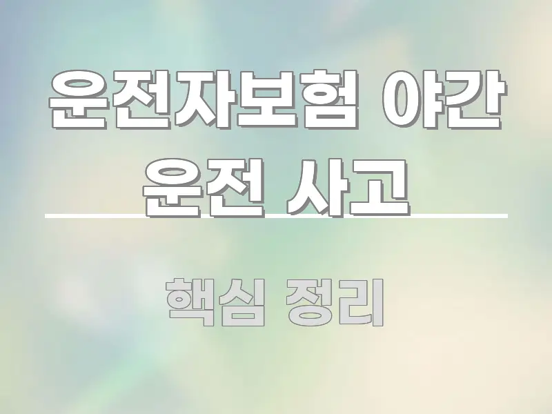 운전자보험 야간 운전 사고 핵심 요점 중심의 미니멀 블로그 썸네일