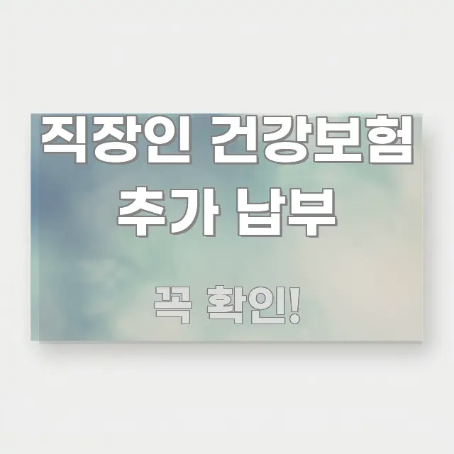 직장인 건강보험 추가 납부 핵심 요점 중심의 정보 카드 디자인 이미지 - 활용 예시 이미지