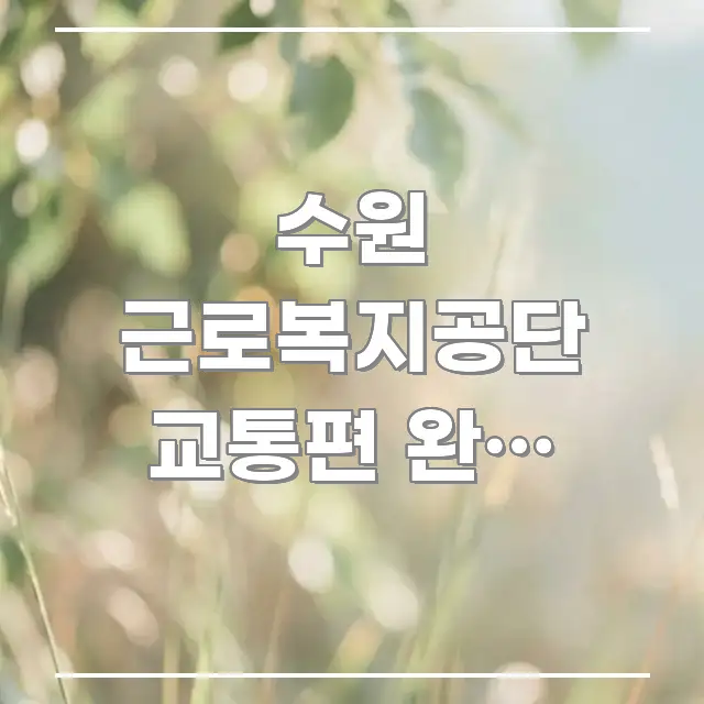 수원 근로복지공단 교통편 완벽 가이드, 잘못 타면 전문적으로 분석한 블로그용 카드뉴스 썸네일
