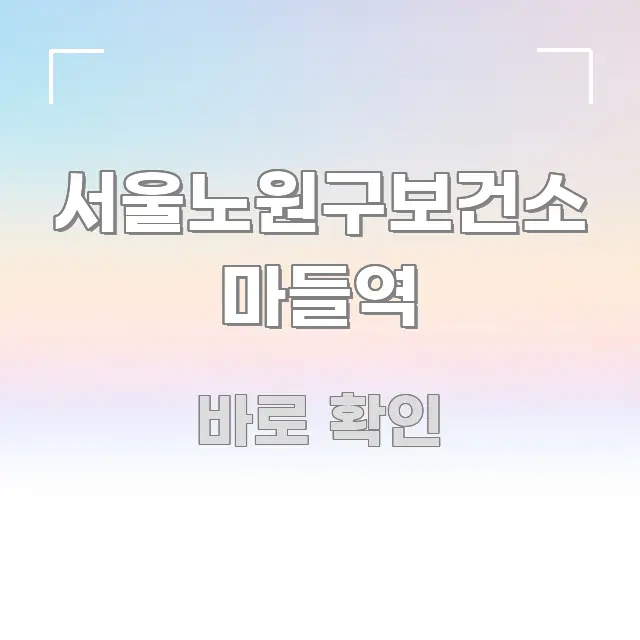 서울노원구보건소 마들역 시선을 사로잡는 정보 요약 인포그래픽 이미지