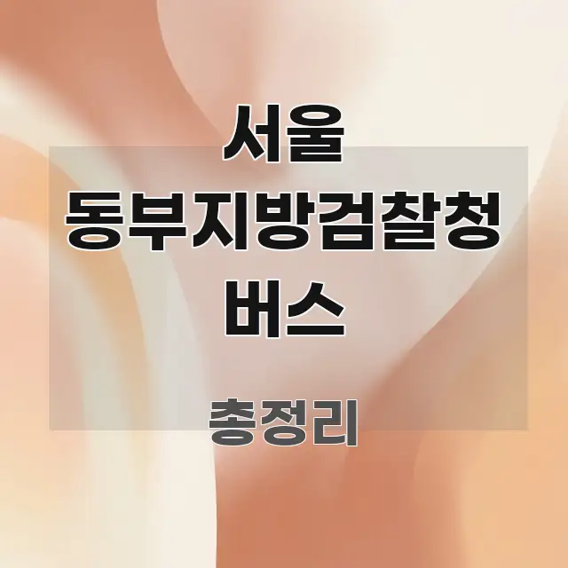 서울 동부지방검찰청 버스 스마트하게 정리된 핵심 정리 썸네일 이미지 - 가독성을 높이는 이미지