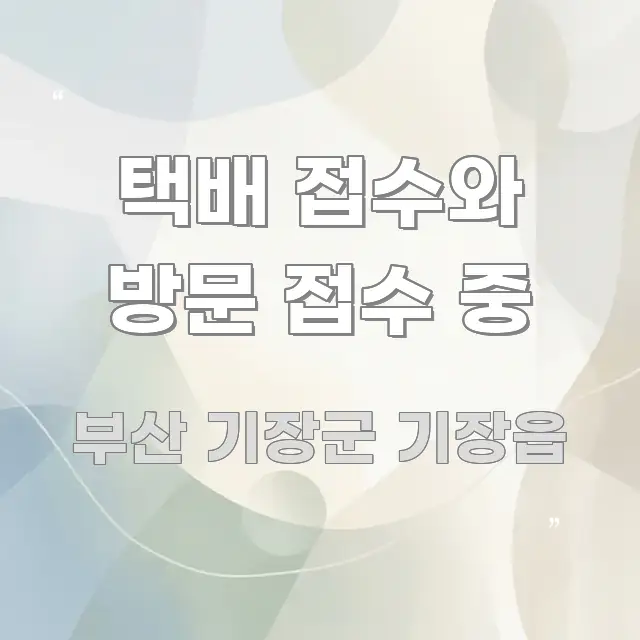택배 접수와 방문 접수 중 직관적으로 이해되는 텍스트 포스터 이미지 - 가독성을 높이는 이미지