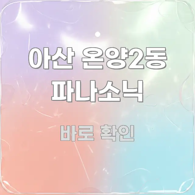 아산 온양2동 파나소닉 중요 내용만 뽑은 핵심 정보 비주얼