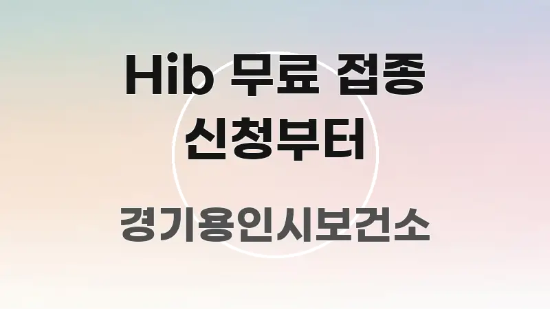 Hib 무료 접종 신청부터 핵심 개념을 담은 핵심 정리 썸네일 이미지 - 독자 이해를 위한 이미지