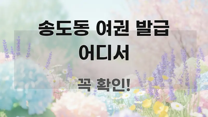 송도동 여권 발급 어디서 효율적으로 구성된 정보 요약 인포그래픽 이미지 - 글 흐름을 돕는 시각 자료