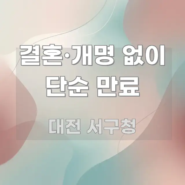 결혼·개명 없이 단순 만료 효율적으로 구성된 깔끔한 인포그래픽 표지 - 가독성을 높이는 이미지