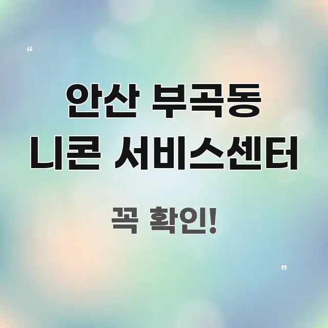 안산 부곡동 니콘 서비스센터 핵심 내용을 정리한 블로그 포스트 커버 이미지 - 독자 이해를 위한 이미지