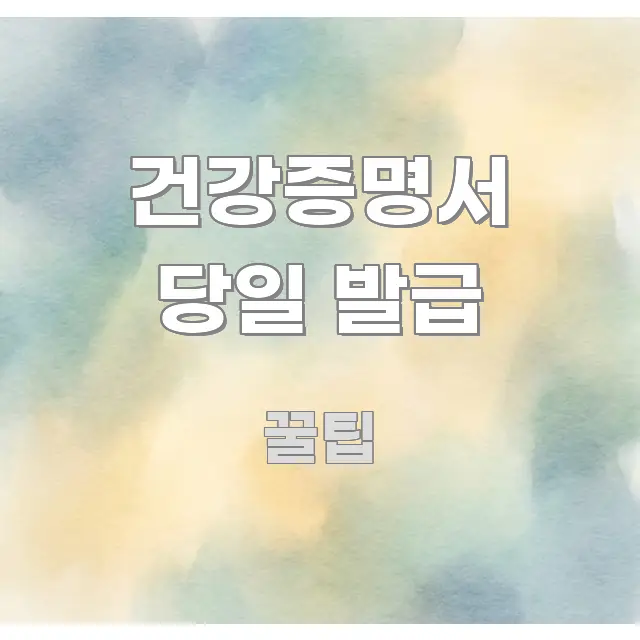 건강증명서 당일 발급 바로 활용 가능한 가독성 높은 정보 이미지 - 참고용 이미지