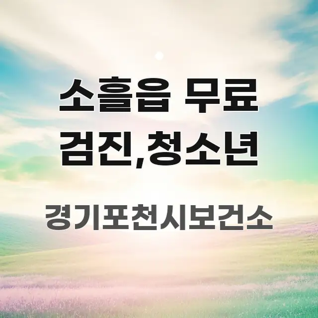 소흘읍 무료 검진,청소년 한눈에 보기 좋게 요약한 카드뉴스 스타일 이미지
