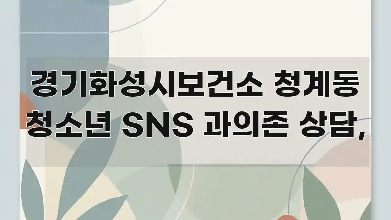 경기화성시보건소 청계동 청소년 SNS 과의존 상담, 빠르게 이해할 수 있는 정보 요약 포스터 - 본문 내용과 연관된 이미지