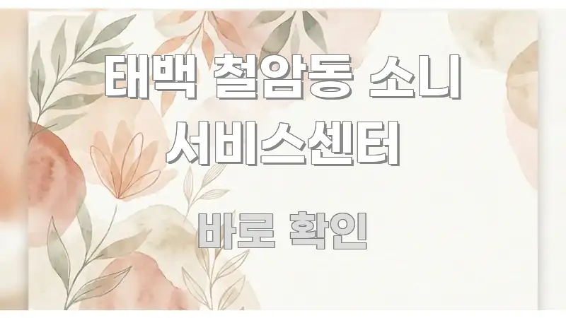태백 철암동 소니 서비스센터 꼼꼼하게 정리된 읽기 좋은 정보 카드