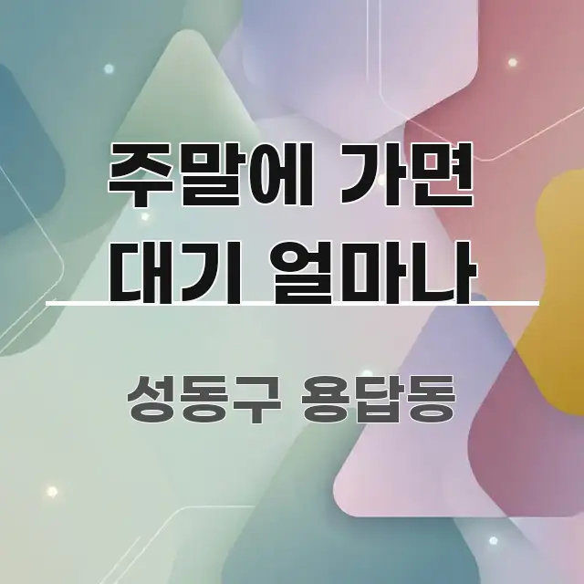주말에 가면 대기 얼마나 한눈에 보기 좋게 요약한 정보 요약 인포그래픽 이미지 - 내용 요약을 위한 이미지