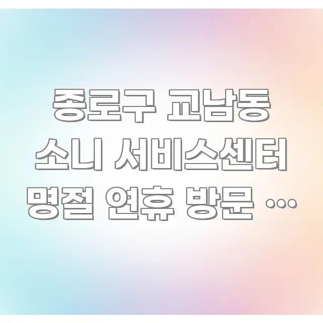 종로구 교남동 소니 서비스센터 명절 연휴 방문 | 당일 카드뉴스 표지 종로구 교남동 소니 서비스센터 명절 연휴 방문 | 당일 간결하고 명료한 핵심 정보 비주얼
