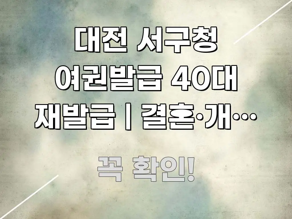 대전 서구청 여권발급 40대 재발급 | 결혼·개명 없이 빠르게 이해할 수 있는 핵심 정보 비주얼