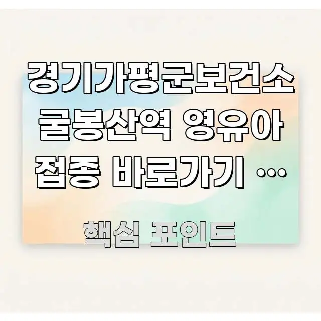경기가평군보건소 굴봉산역 영유아 접종 바로가기 | 가평 꼭 알아야 할 정보를 담은 정보 요약 인포그래픽 이미지