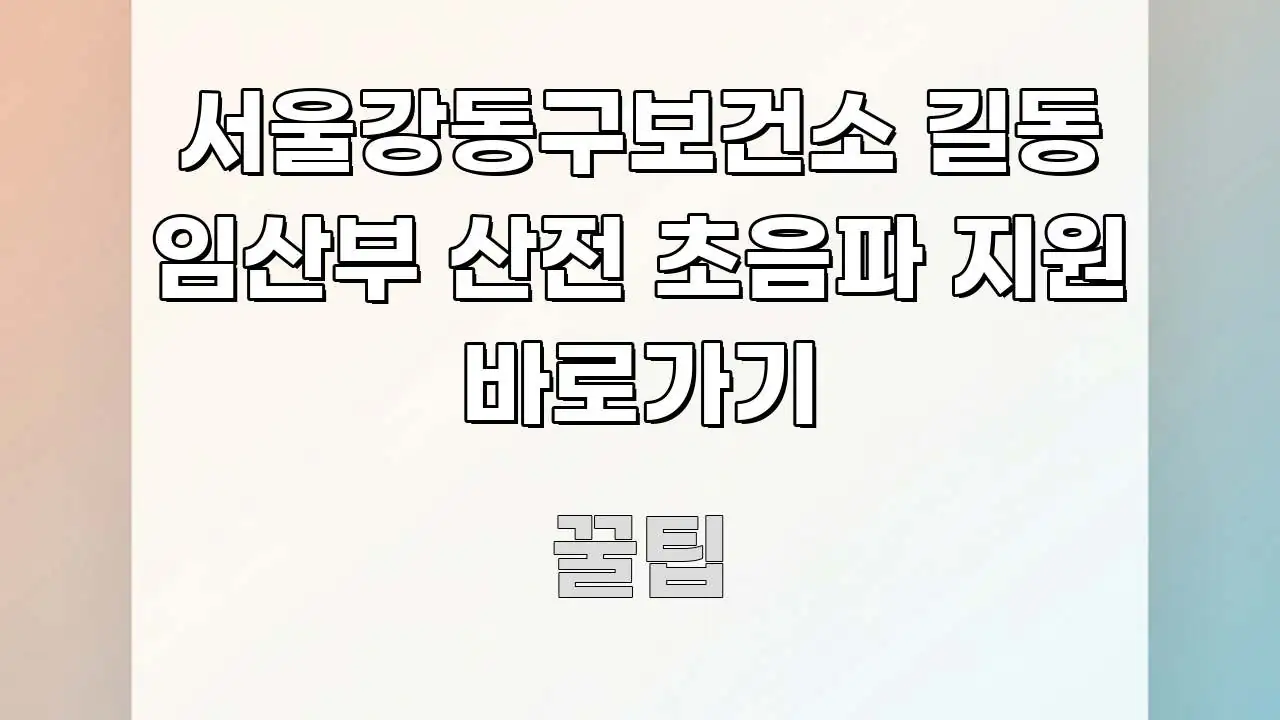 서울강동구보건소 길동 임산부 산전 초음파 지원 바로가기 쉽게 읽히는 타이포그래피 블로그 표지 - 본문 내용과 연관된 이미지